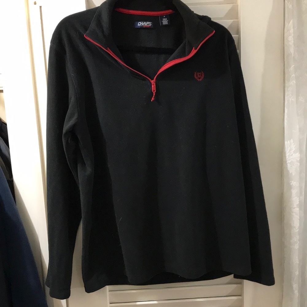 Chaps Sport zippered fleece pullover Black. Medium